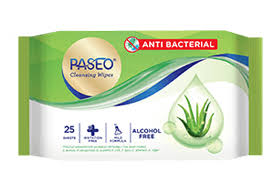 TISSUE PASEO ANTI BACTERIAL WIPES 25'SH