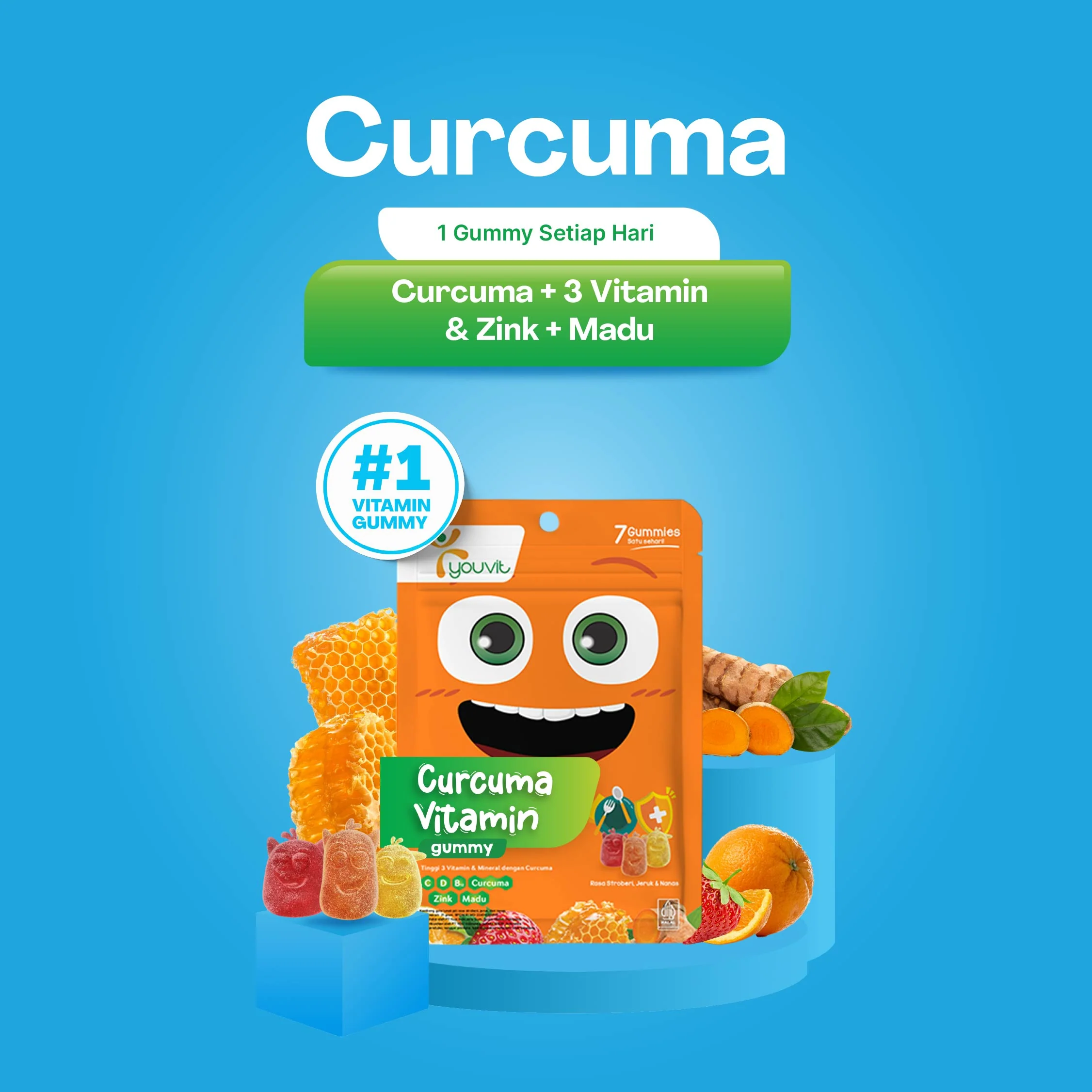 YOUVIT CURCUMA & VITAMIN KIDS SACH 7'S